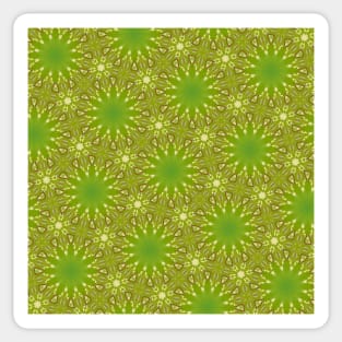 Lime Green Pointy Star Shapes on Hexagon Background Pattern - WelshDesignsTP003 Sticker